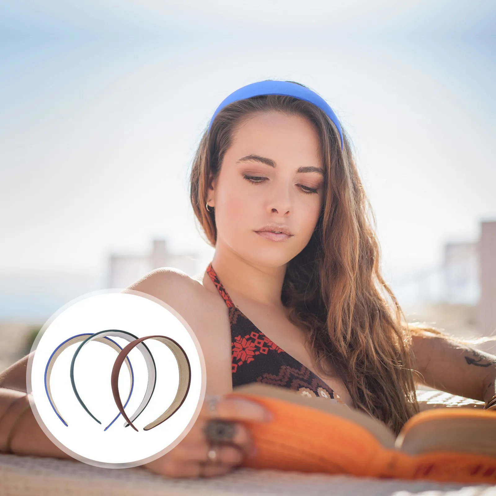 

Набор из 6 широких тканевых эластичных мягких повязок для волос для женщин, модные аксессуары для волос, головные уборы