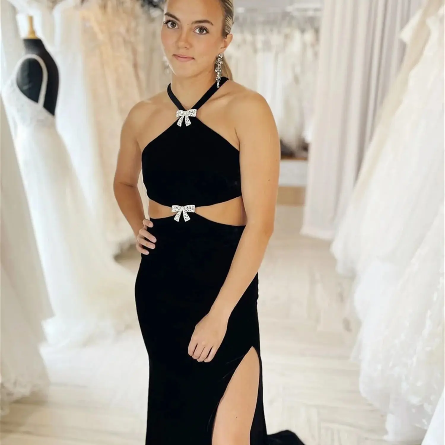 

Aileen Black Mermaid Satin Cross Gala Dress Woman Luxury Evening Sharon Happy Gown Bride Dresses 2023 Graduation Party Wedding