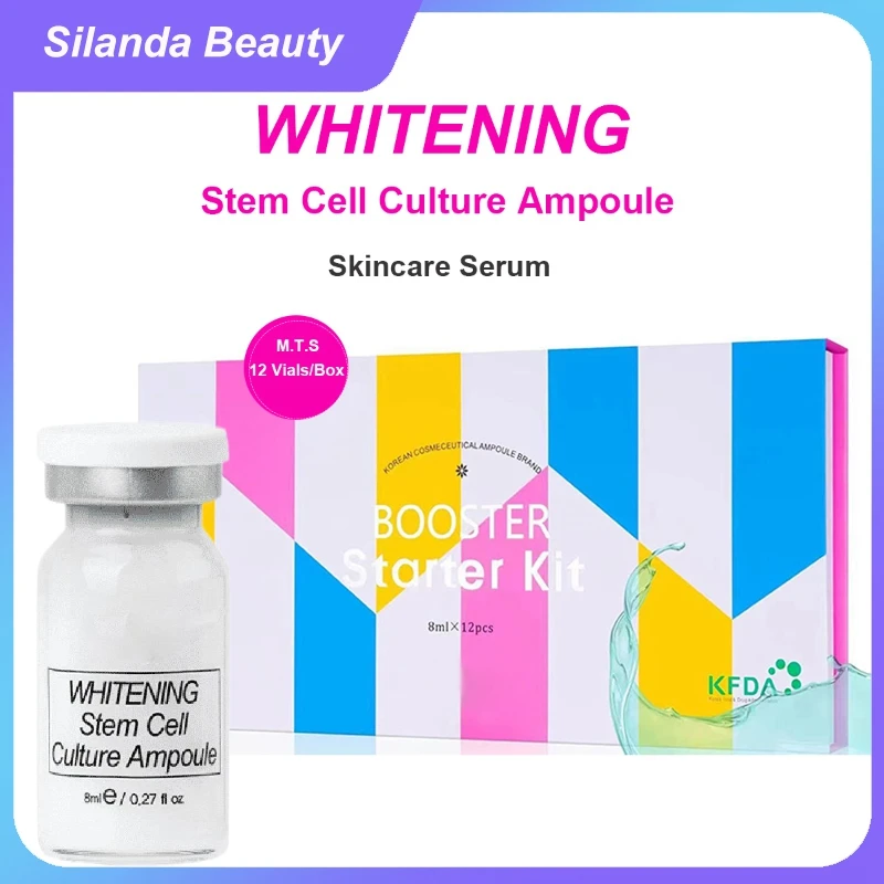 

Korean Whitening Stem Cell Culture Ampoule Skin Booster Serum Skincare Brightening Anti Wrinkle MTS Face Essence 12 Vials/Box