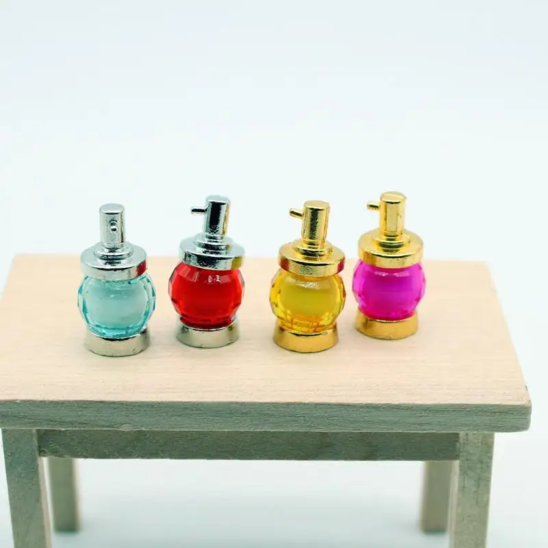 4PCS 1:12 Dollhouse Miniature Alloy Perfume Model Funiture Accessories For Doll House Decor Kids Pretend Play Toys Gift