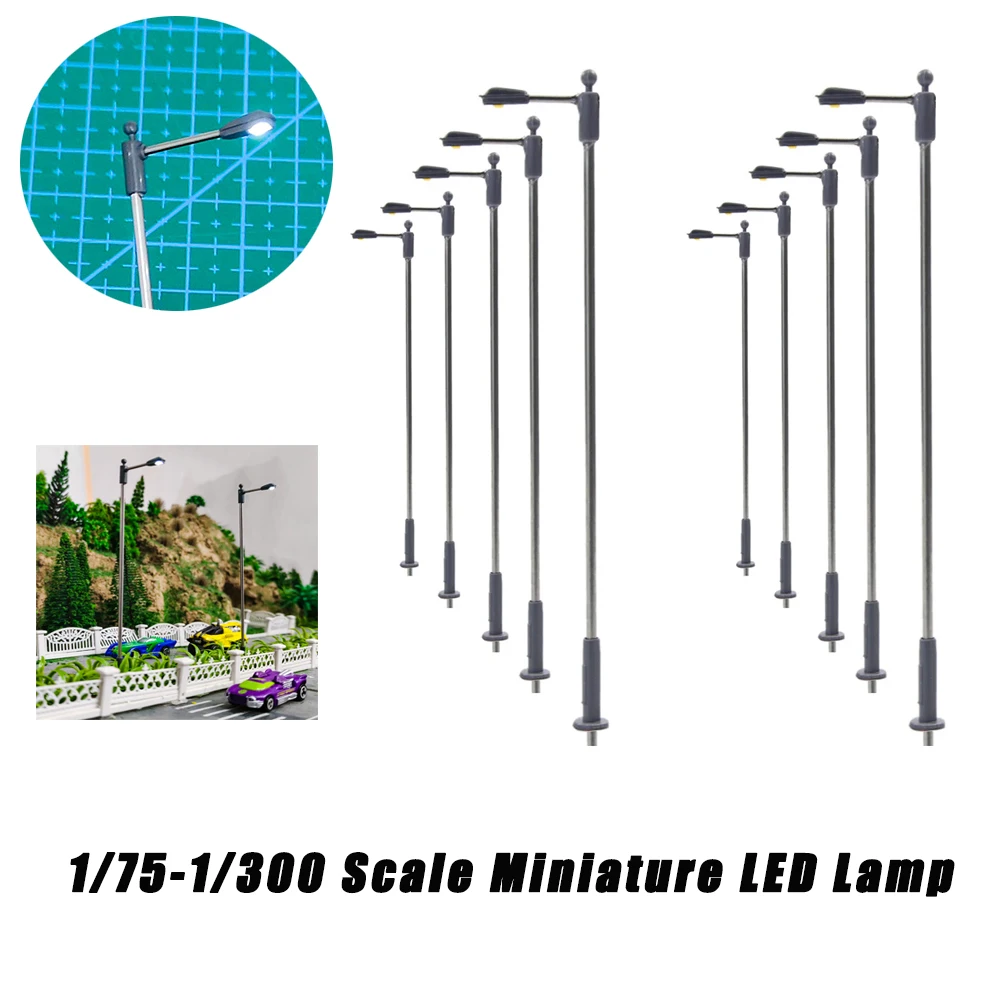 5Pcs 3V Led Miniature Led Lamp 1/75-1/300 Metal Single Head Light Model Architecture Building Kits for Railway Train Layout