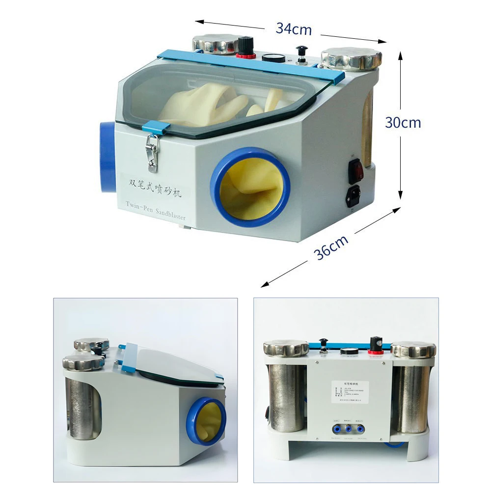 歯科用ダブルペンサンドブラスター口腔修復用ポーセレン歯サンドブラスト研磨機ミニサンドブラスト機