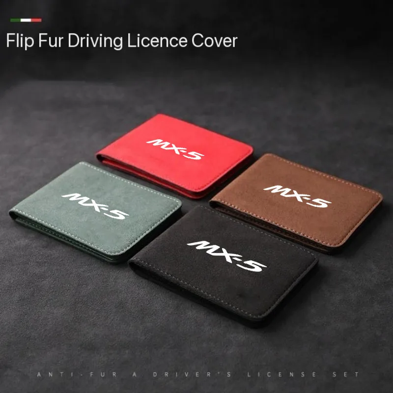 

Car Driver License Cover Suede Car Driving Documents Case Credit Card Holder for Mazda 3 Atenza Axela MX-5 MX5 Miata Na Nb Nc Nd