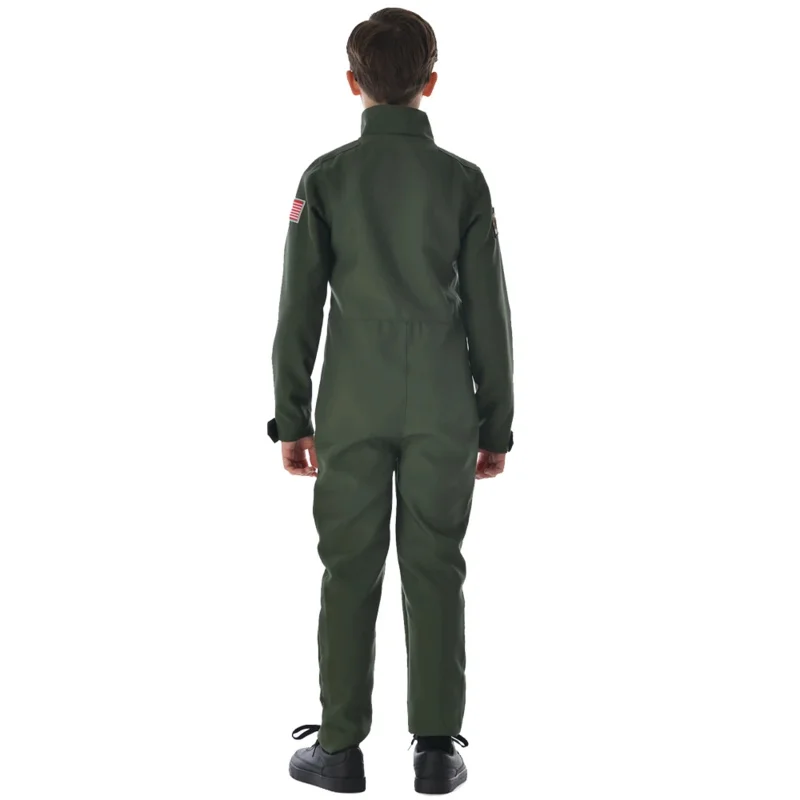 Snailify Movie Top Gun American Airforce Uniform Military Pilot Costume Boys Flight Jumpsuit Suits Kids Carnival Party Outfits