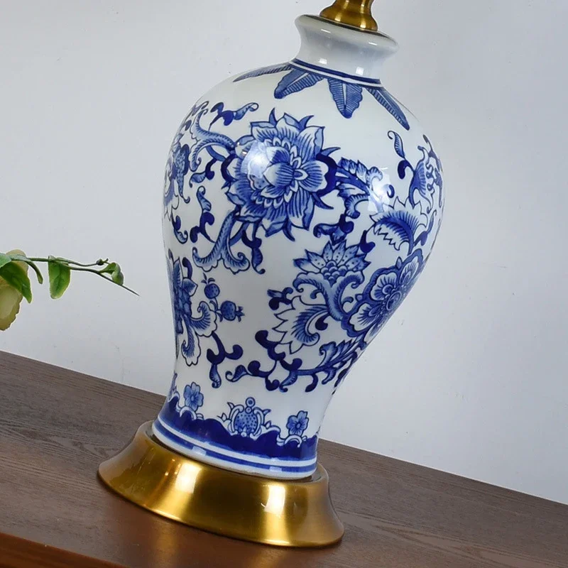 BELLE Contemporary Blue CeramicTable Lamp Creativity Living Room Bedroom Study Hotel engineering Desk Light