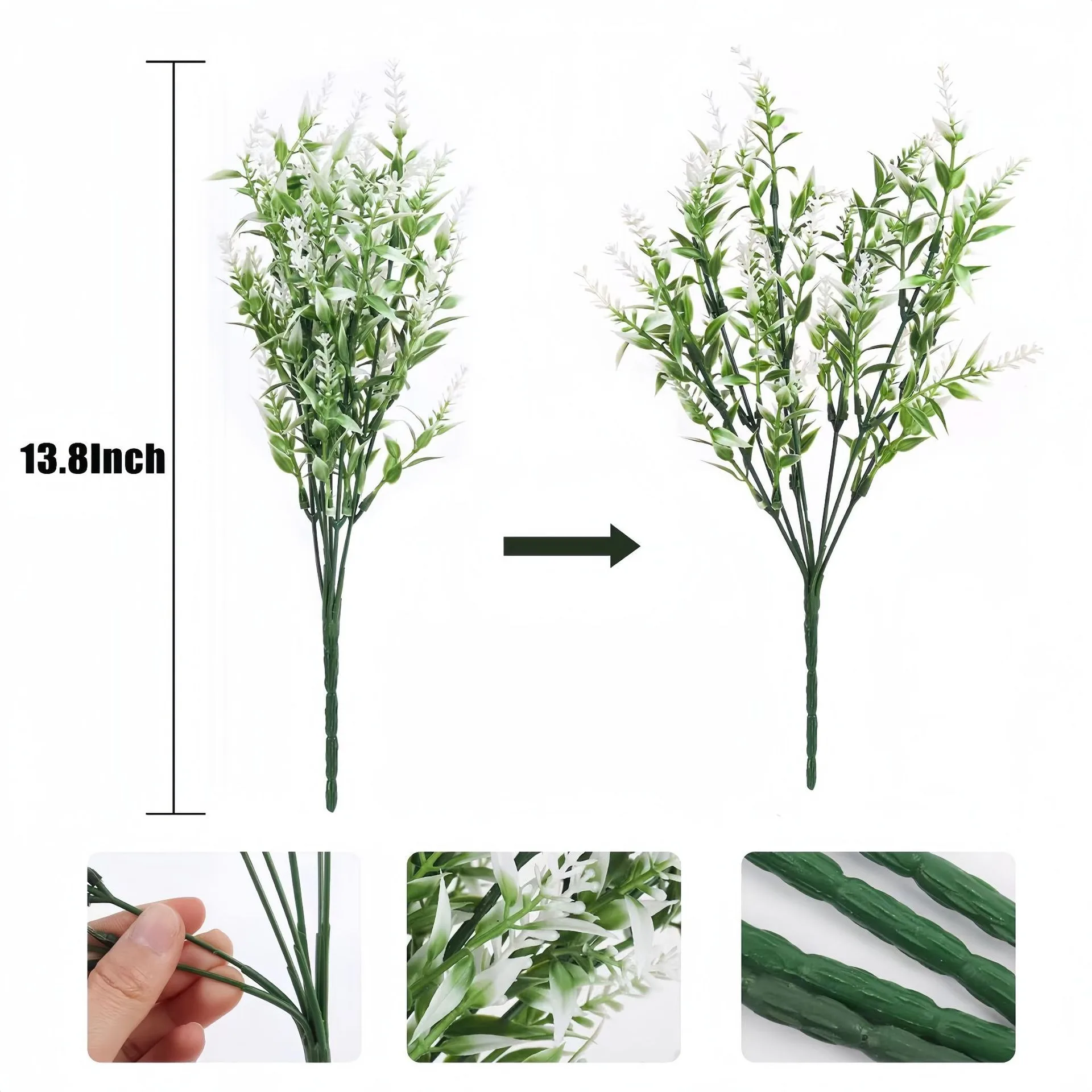 1/3/5 Stück künstliche Blumen, 35 cm, künstliche Pflanzen für Zuhause, Zimmer, Tischdekoration, Hochzeitsdekoration, Blumenarrangement im Freien, Zubehör – Detail 14