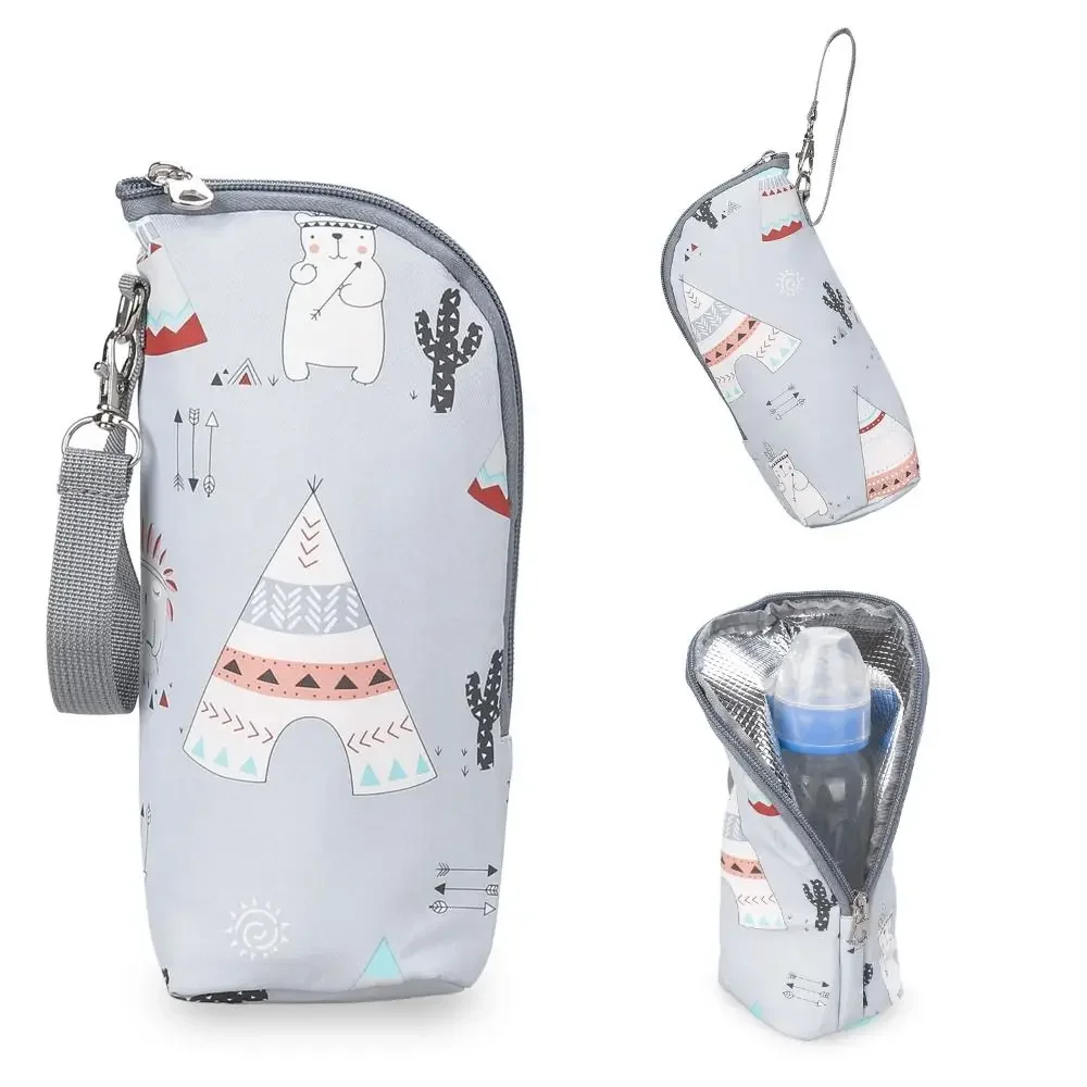 Isolierung Tasche Baby Fütterung Milch Wärmer Baby Flasche Cartoon-Muster Mama Clutch Tasche Kinderwagen Hängen Tasche Flasche Halter