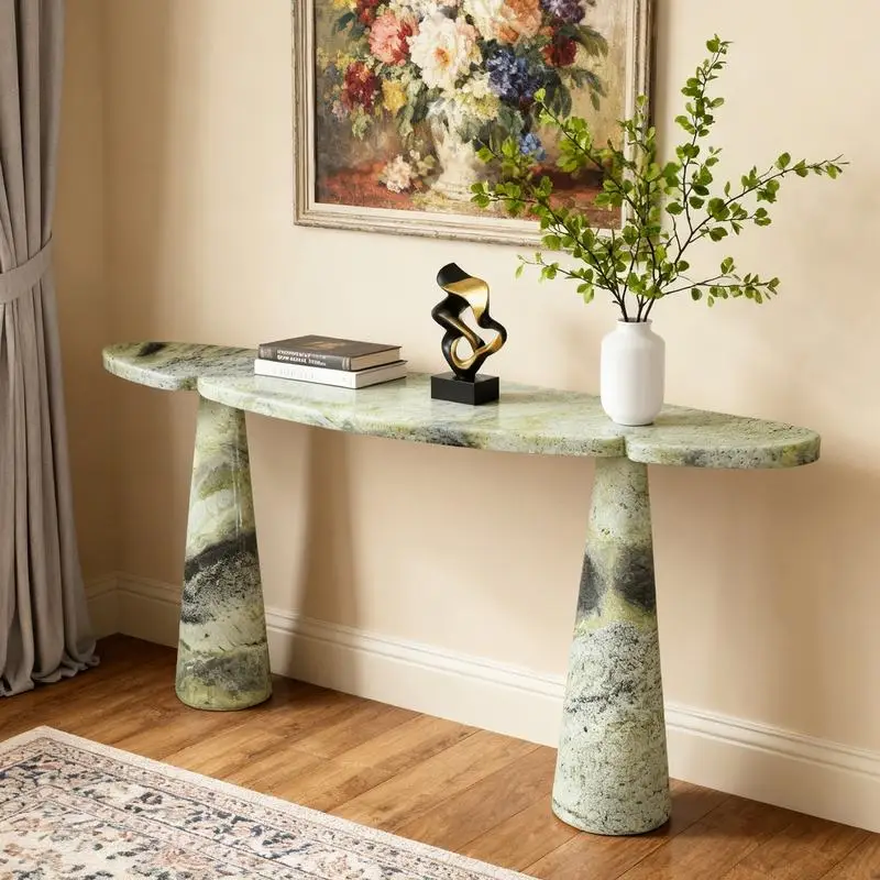 

xx-Light Modern Marble Wood Console Table for Home Bedroom Dining Entry Living Room Accent-Eco-Friendly Furniture^