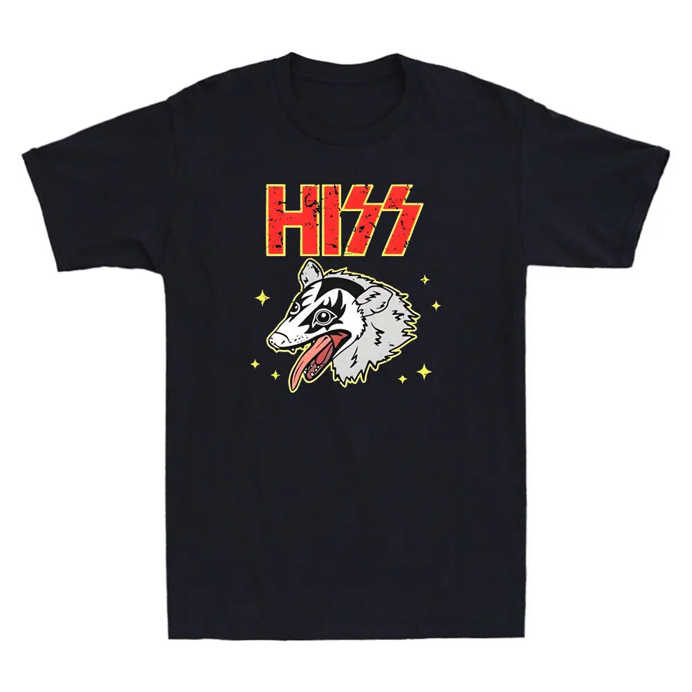 Hiss Funny Possum Music Lovers Vintage Men's Cotton T-Kiss Possum Tee Gift