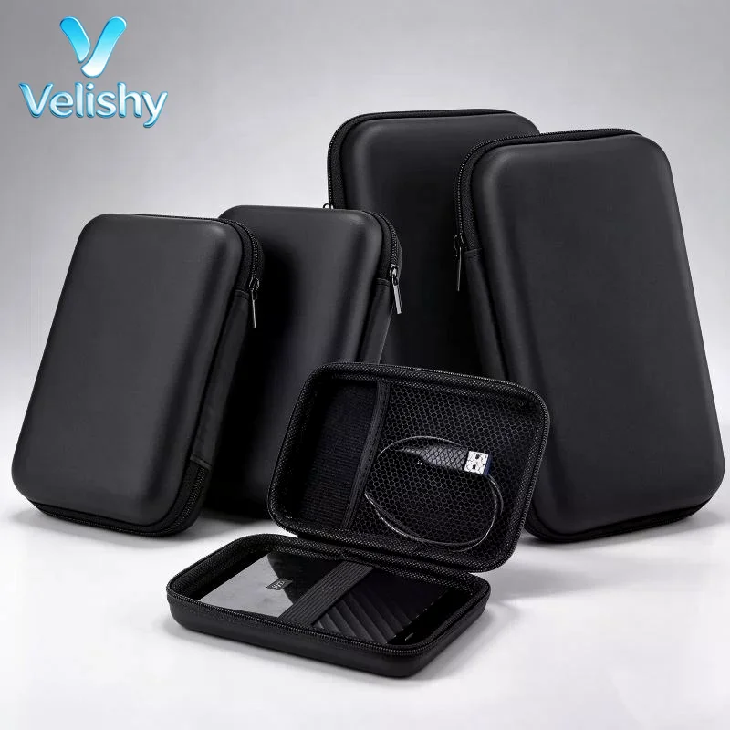 1Pc EVA Earphone Charger Storage Case, Portable Hard Shell Digital Gadget Bag, Data Cable U Disk Organizer