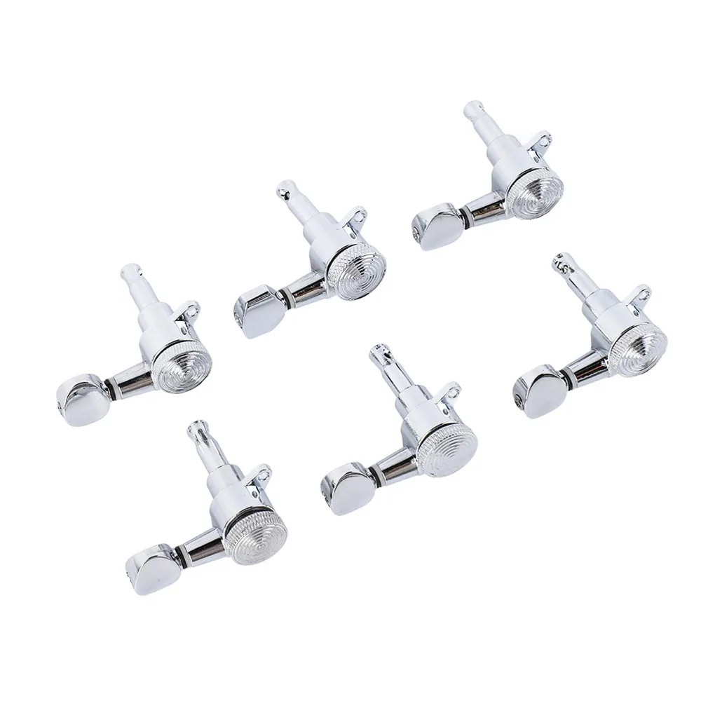 Premium Metal Electric Guitar Tuning Pegs 6R Configuration Silver Guitar Tuning Key Set Guitar Locking Tuners Electric Guitar