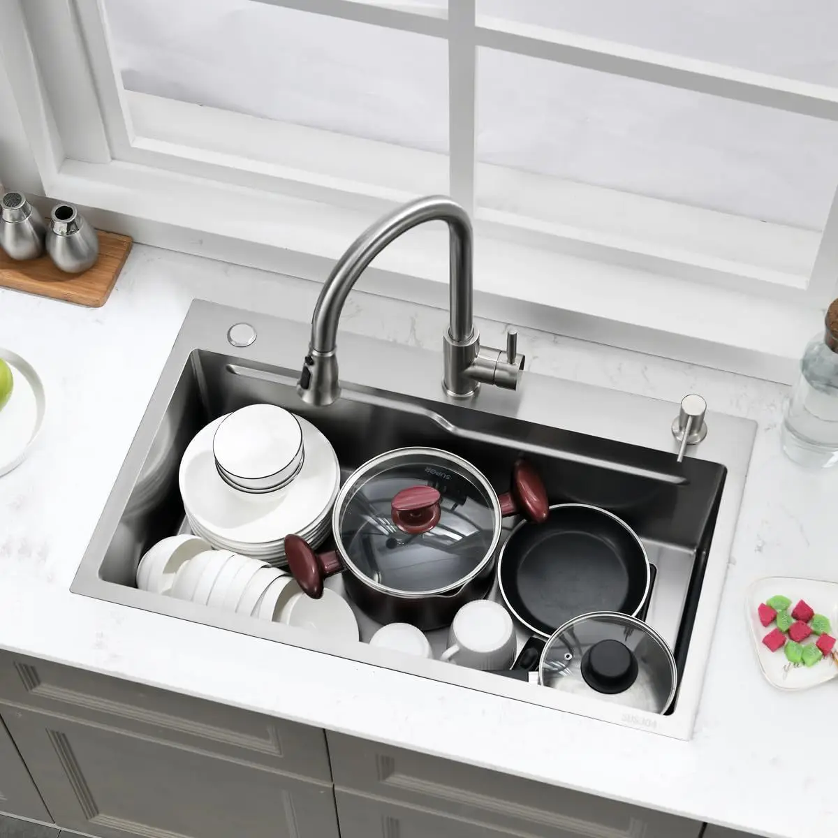 

Stainless steel 304 sink nano vegetable kitchen large single dishwasher thickened kitchen