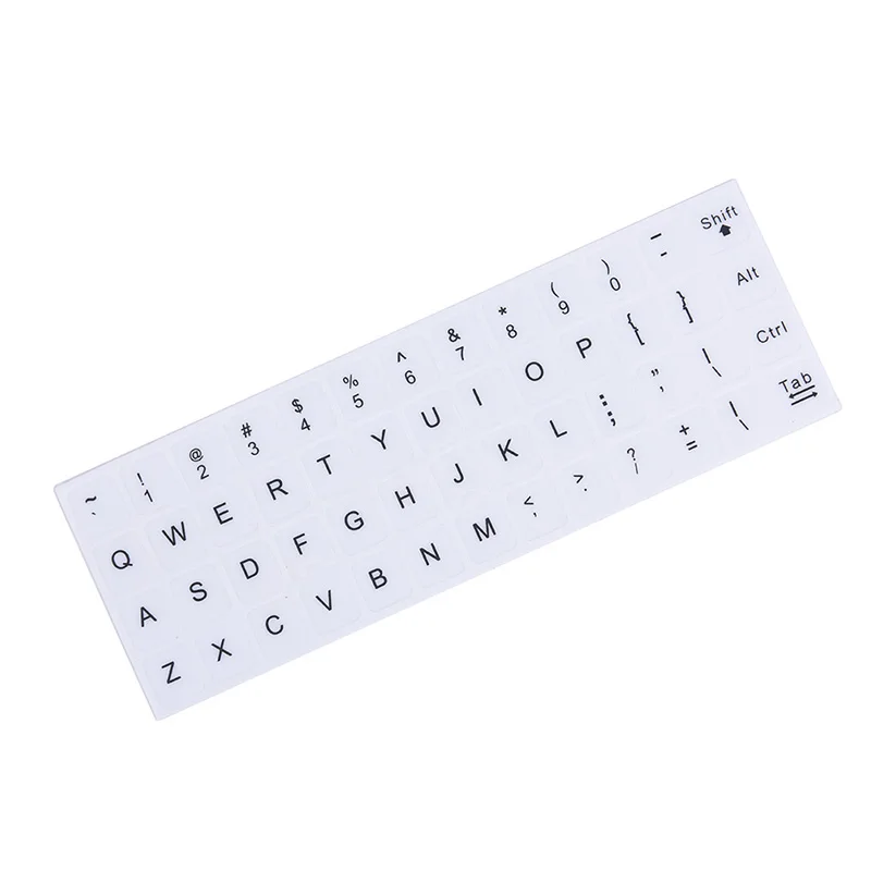 English Keyboard Replacement Stickers White on Black Any PC Computer Laptop