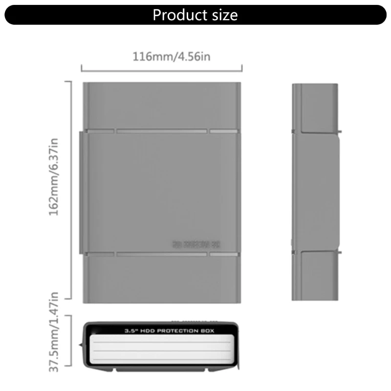 Hộp Đựng Ổ Cứng Cho Ổ Cứng 3.5Inch Bên Trong Đệm Xốp Chống Sốc Bảo Vệ Đĩa Cứng Màu Tùy Chọn