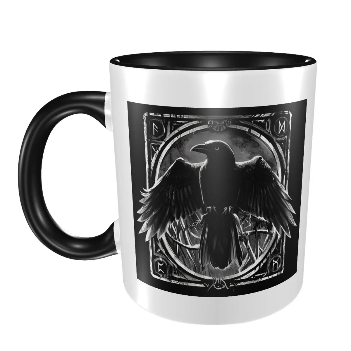 Odin's Watcher Yggdrasil Raven Mug Funny Ceramic Coffee Cups Tea Mugs Milk Cup Drinkware Gift for Friends