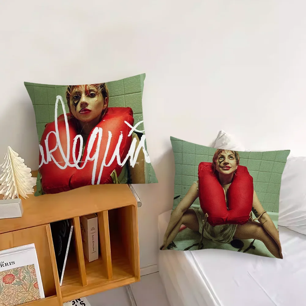 Lady Harlequin Gaga Pillow Case For Sofa Bedroom Living Room Office Bedside Table Backrest Cushion Printing Square