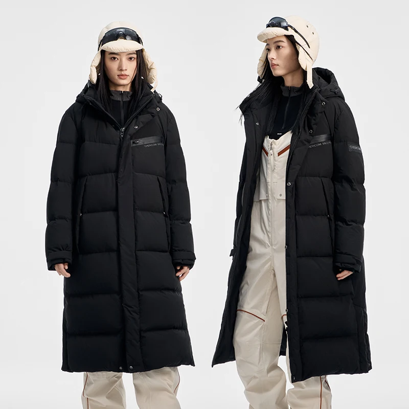 เสื้อแจ็คเก็ตขนห่าน Chericom รุ่น 2025 แบบยาว มีฮู้ด แขนเสื้อแบบติดตีนตุ๊กแก เสื้อพัฟเฟอร์ผู้หญิง กันน้ำ สวมใส่สบาย เสื้อผ้าผู้หญิง รุ่น Y309605Y