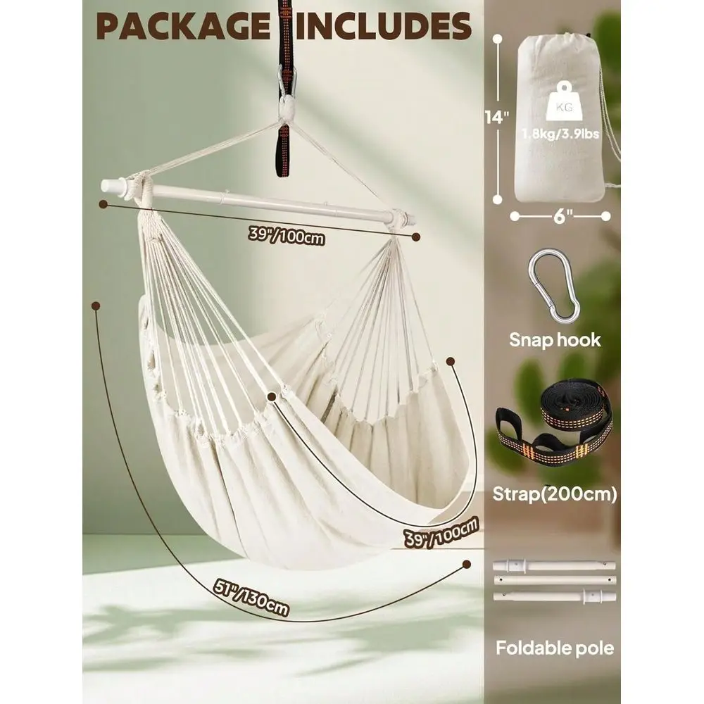 

Swing Chair Sturdy Metal Frame, Foldable, Portable, Supports Up To 500 Lbs, Comfortable Seating, Ideal For Patios And Lawns, Co
