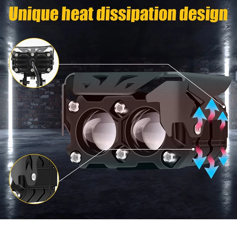 

2pcs 3 inch LED Work Light Bar Yellow White Spot Pods 9D Lens Driving Offroad Fog Lamp Car Accessories