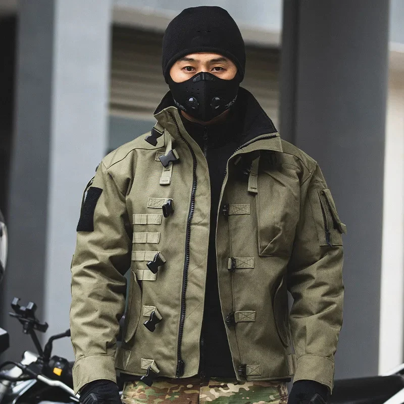 

Cycling Suit Winter Men's Vintage Europe Motorcycle Racing Coat Outdoor Training Hiking Military Army Tactical Combat Stormsuit