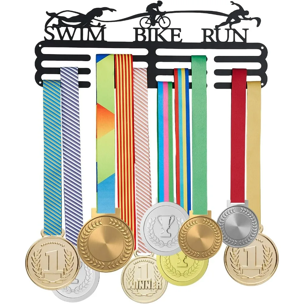 Triathlon Medal Hanger Display Running Swim Bike Competition Medal Holder Iron Sports Medals Display Iron Hook Wall