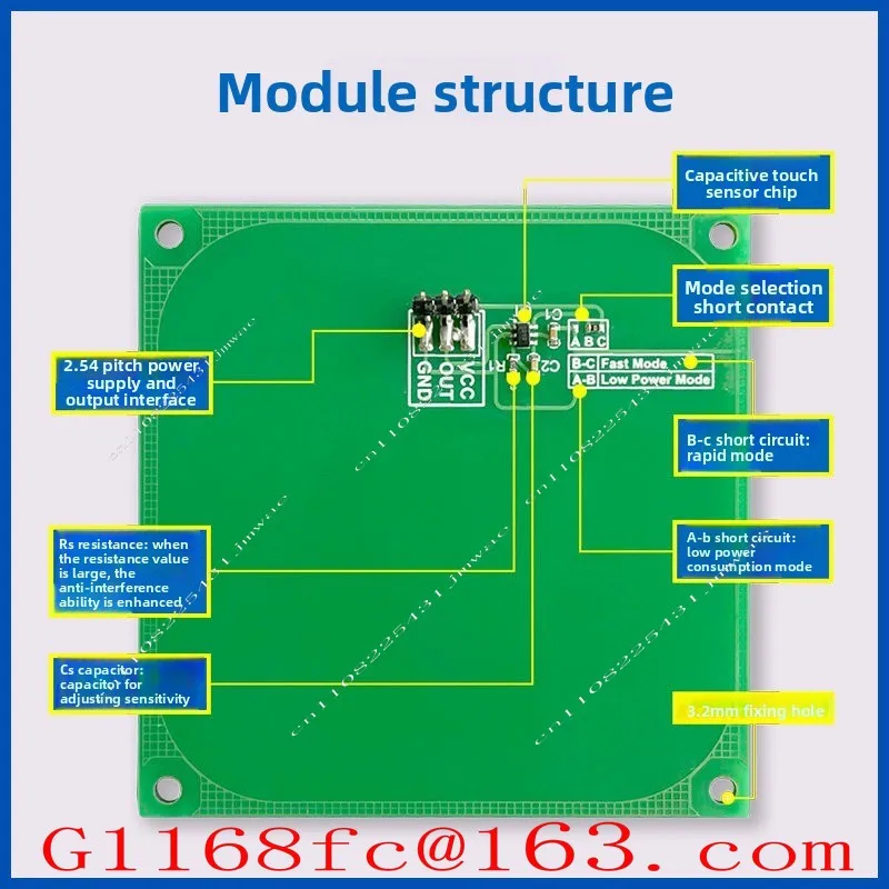 Palm Large Area Capacitive Touch Key Sensor Module