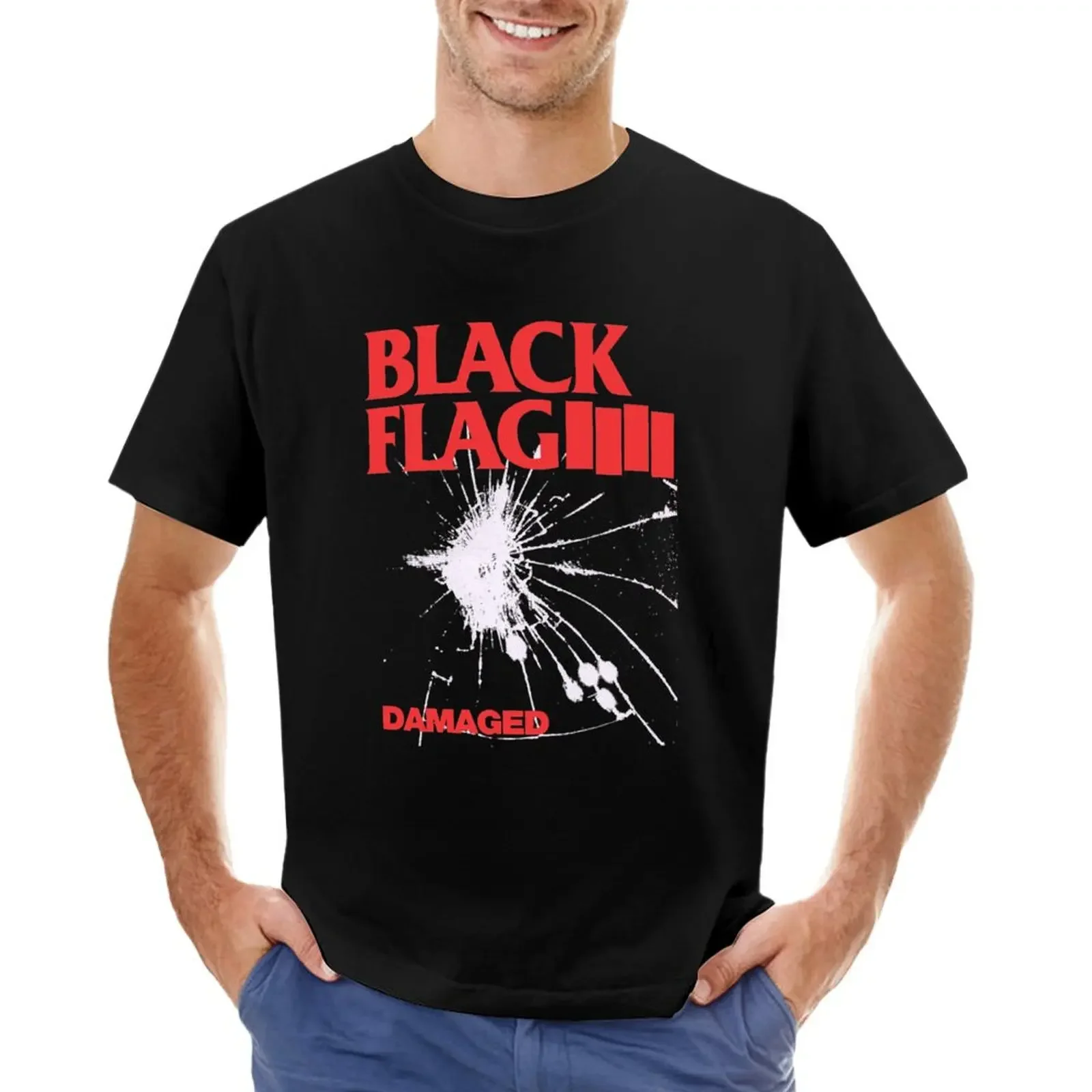 Black Flag - Damaged T-shirt plus sizes cute clothes mens funny t shirts