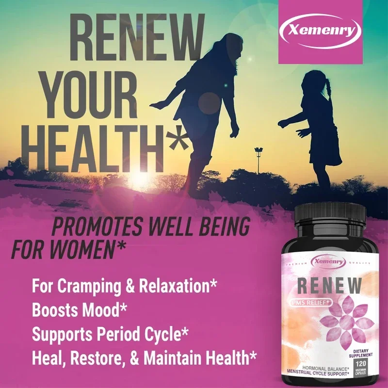 Restore PMS Relief Supplement, Female Hormone Balance Menstrual Cycle Support, Multivitamins, Cramps, Mood and Monthly Wellness