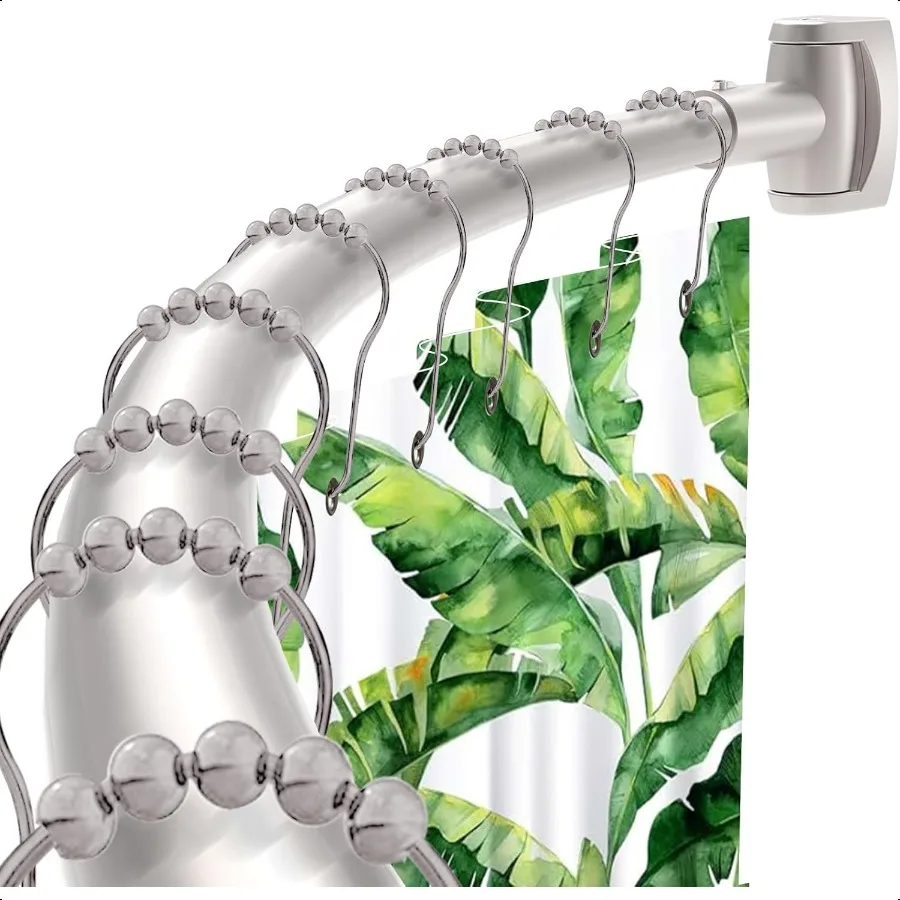 

Nickel Curved Shower Curtain Rod3576 Inches Adjustable Splicing Design Curved Shower Rods Round Shower Curtain Rod Rust Proof S