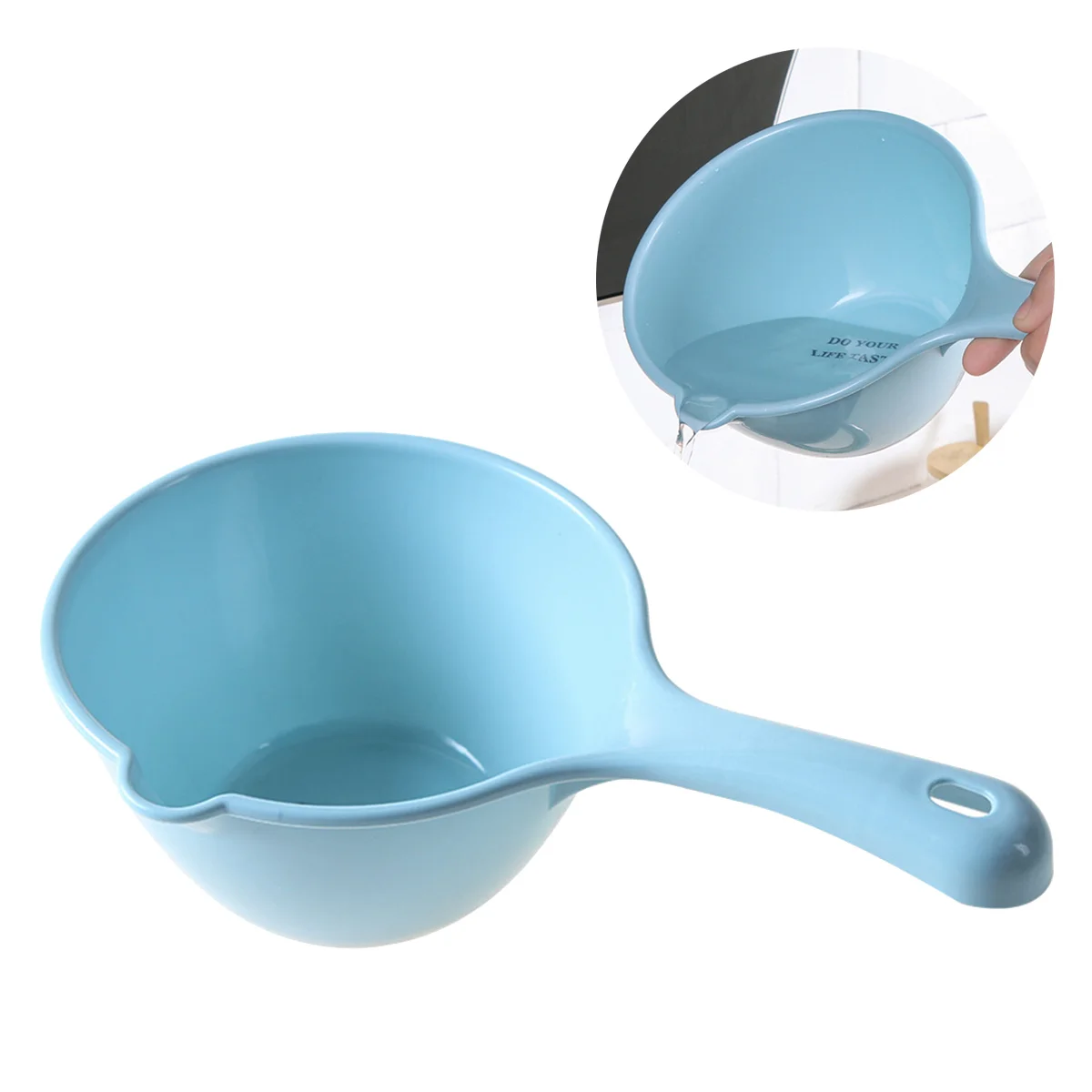 

1Pc Plastic Water Ladle Bathing Bailer Water Dipper Spoon for Home Restaurant Kitchen Blue Plastic Water Dipper