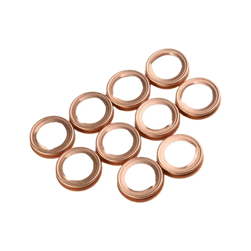 10pcs Car Engine Oil Drain Plug Gasket Copper Colored Crush Washers Gaskets Rings For Infiniti 10-11 For Nissan 370Z / Cube 2010