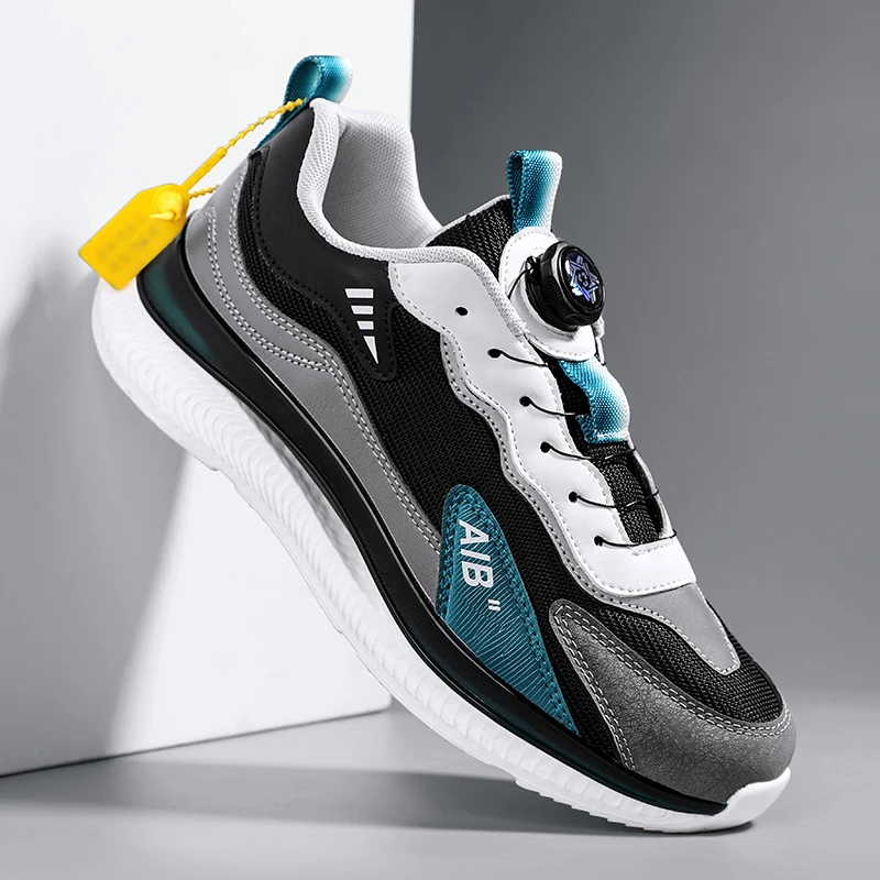 

Кроссовки мужские с вращающейся кнопкой, дышащие, для бега, дизайнерские, демпфирование, летняя модная обувь для мальчиков, 39-48