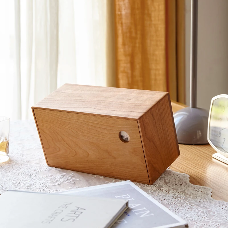 Solid wood tissue box walnut high-end cartoon