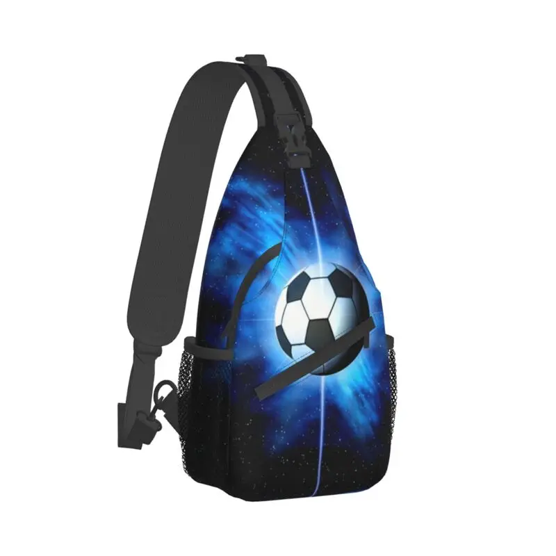 Football Space Abstract Sling Chest Bag Custom Soccer Ball Crossbody Shoulder Backpack for Men Travel Hiking Daypack