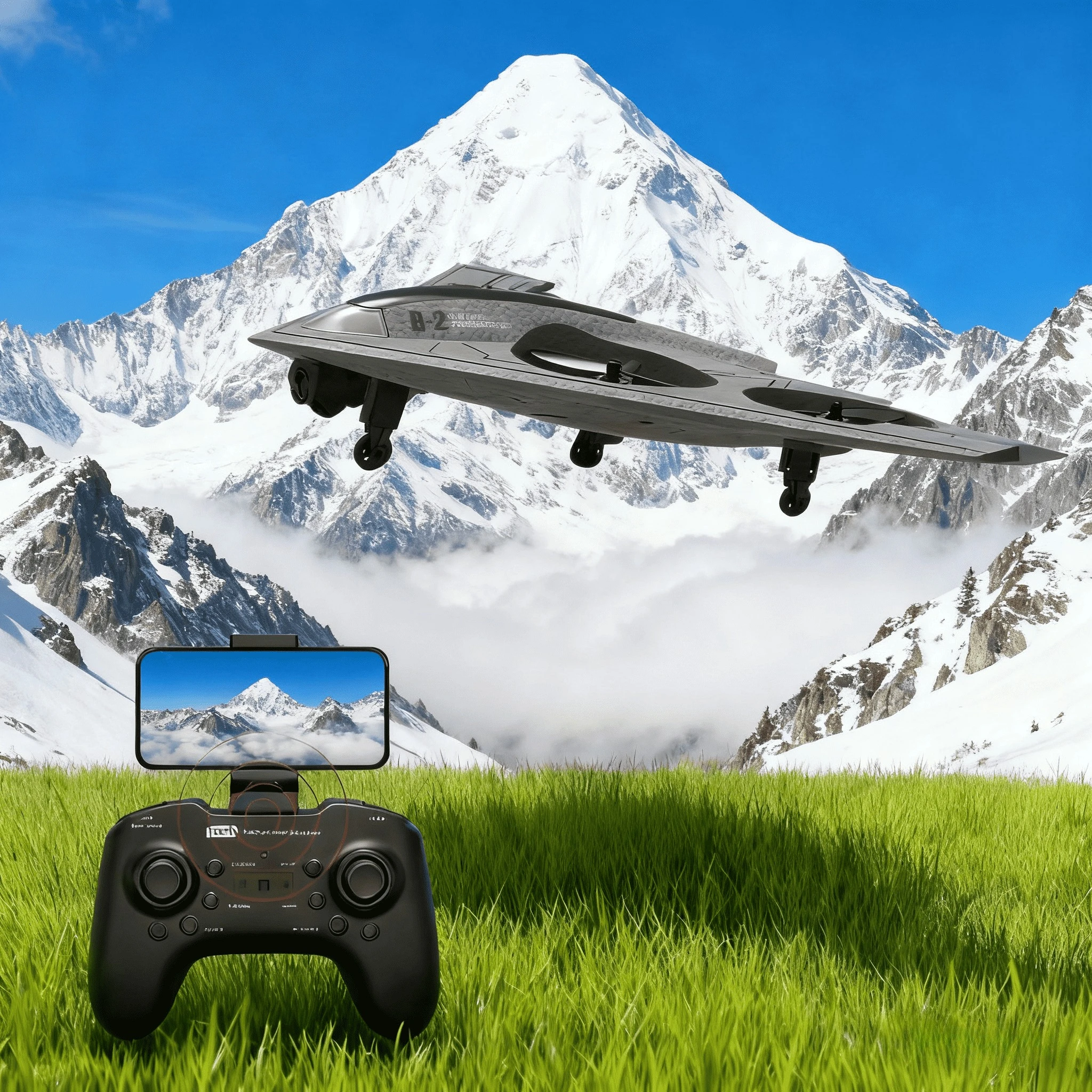 ألعاب i-psy تقليد B2 قاذفة خفية واي فاي FPV طائرة تحكم عن بعد طائرة 2.4G هيكل توربيني تحوم مصباح ليد RC مقاتلة #6