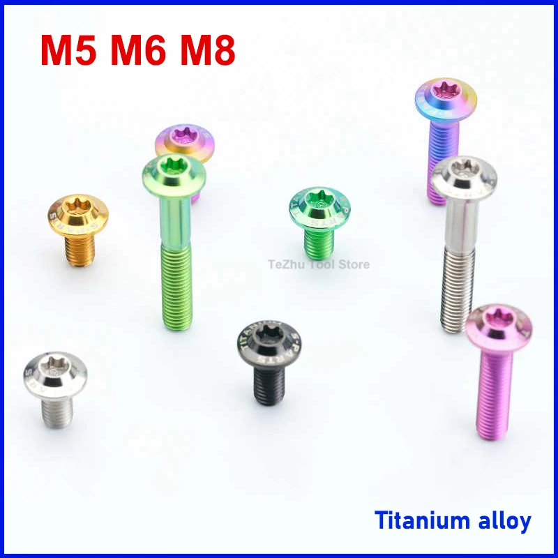 1Pc Titanium Bolt M5 M6 M8 X 6 8 10 12 14 15 16 18 20 25 30 40 50mm Torx Umbrella Head Screw for Bicycle Motorcycle Disk Brake