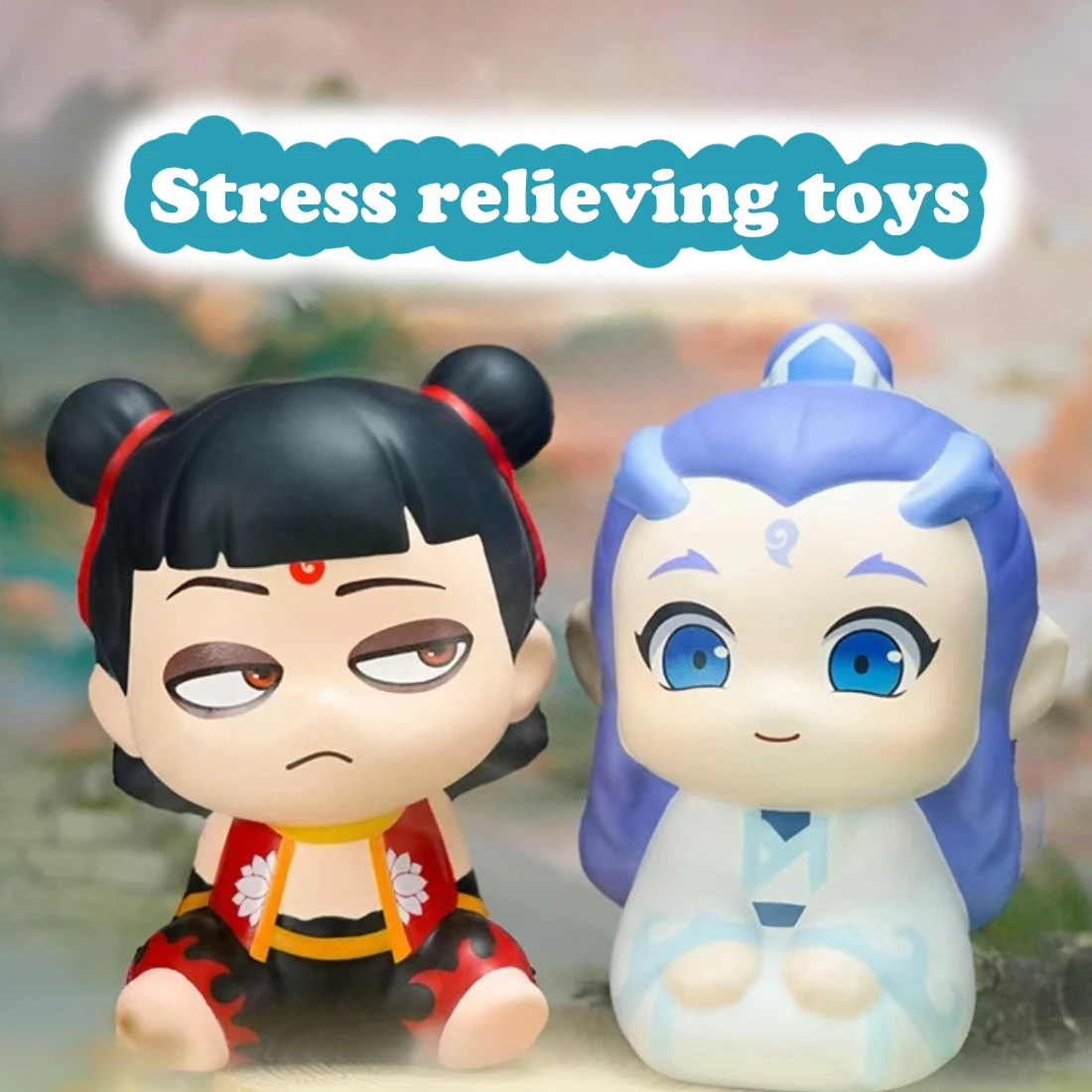 Nezha2 Ao Bing Stress Relief Toy Doll Model Cute Action Kneading Does Not Deform Slow Rebound Desktop Decorative Children Gift