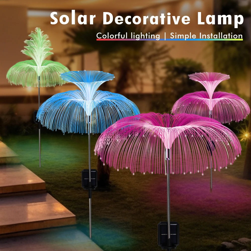 

Solar Garden Lights Outdoor Firework Light Fiber Yard Lights Solar Flower Decor Patio Pathway Lawn Party Landscape Decorations