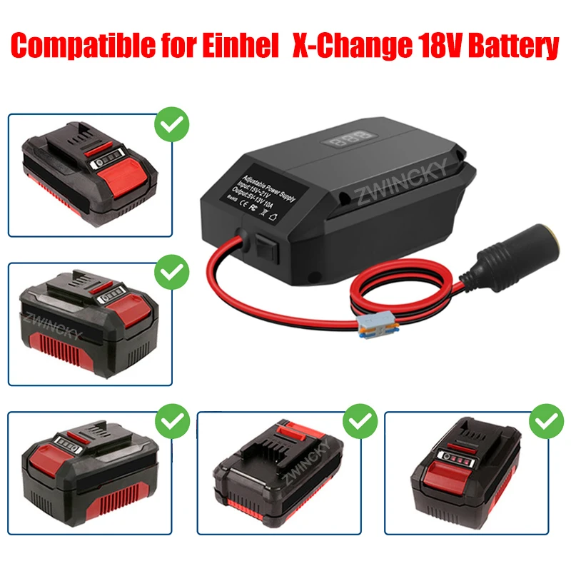 18V zu 12V Abwärtswandler für Makita/Dewalt/Milwaukee/Bosch, Batterieadapter, Zigarettenanzünderadapter, Power-Wheel-Adapter – Detail 9