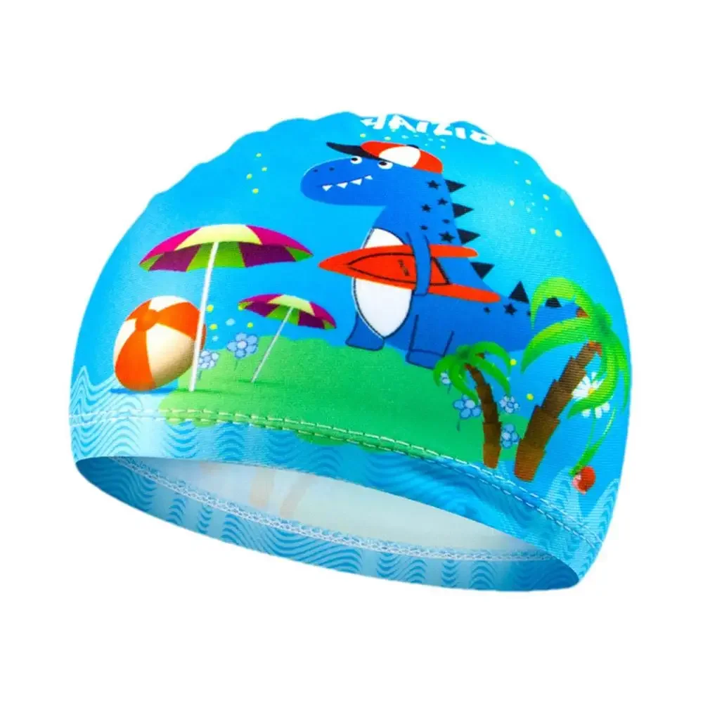 Cartoon Animal Children Swimming Cap Girls Boys Polyester Waterproof Swimming hat Elastic kids pool Swimming Cap 1-10 Years Old