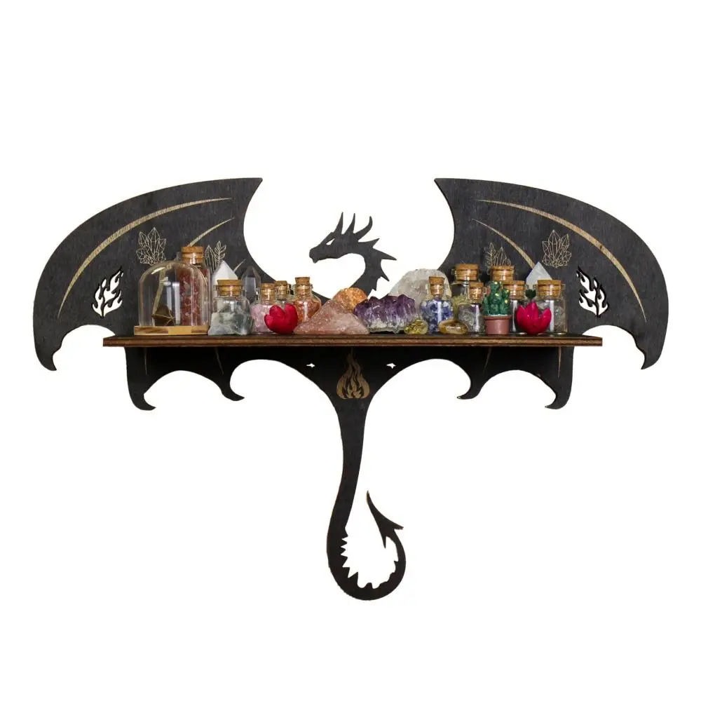 New Dragon Crystal Display Shelf Wooden Convenient Shelves Durable Wall-mounted Trinket Organizer Holder Home