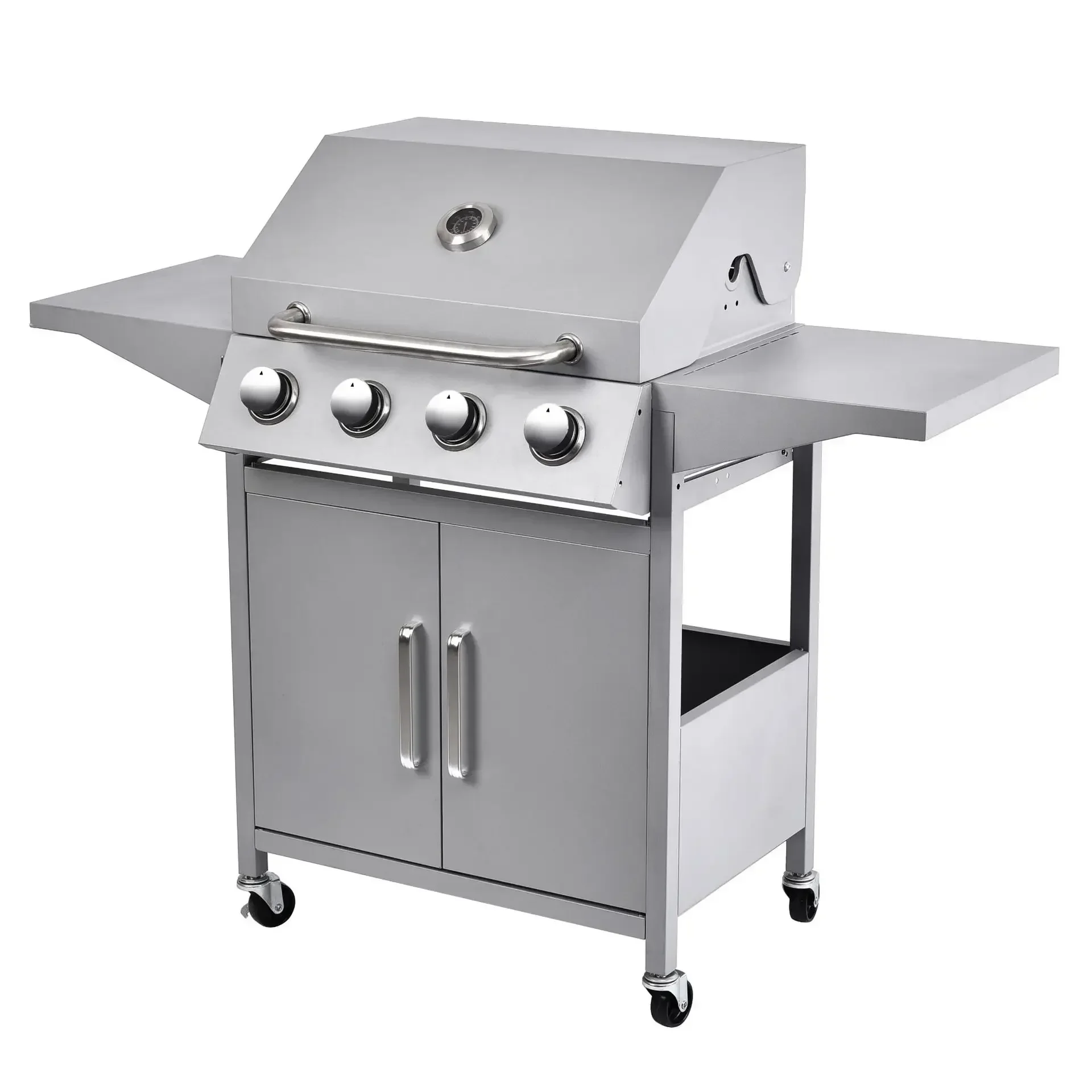 

A Portable 4 Burner Gas Griller Machine Commercial Smokeless Oven Barbecue Stove Gas Bbq Grill With Side Burner toaster ovensc