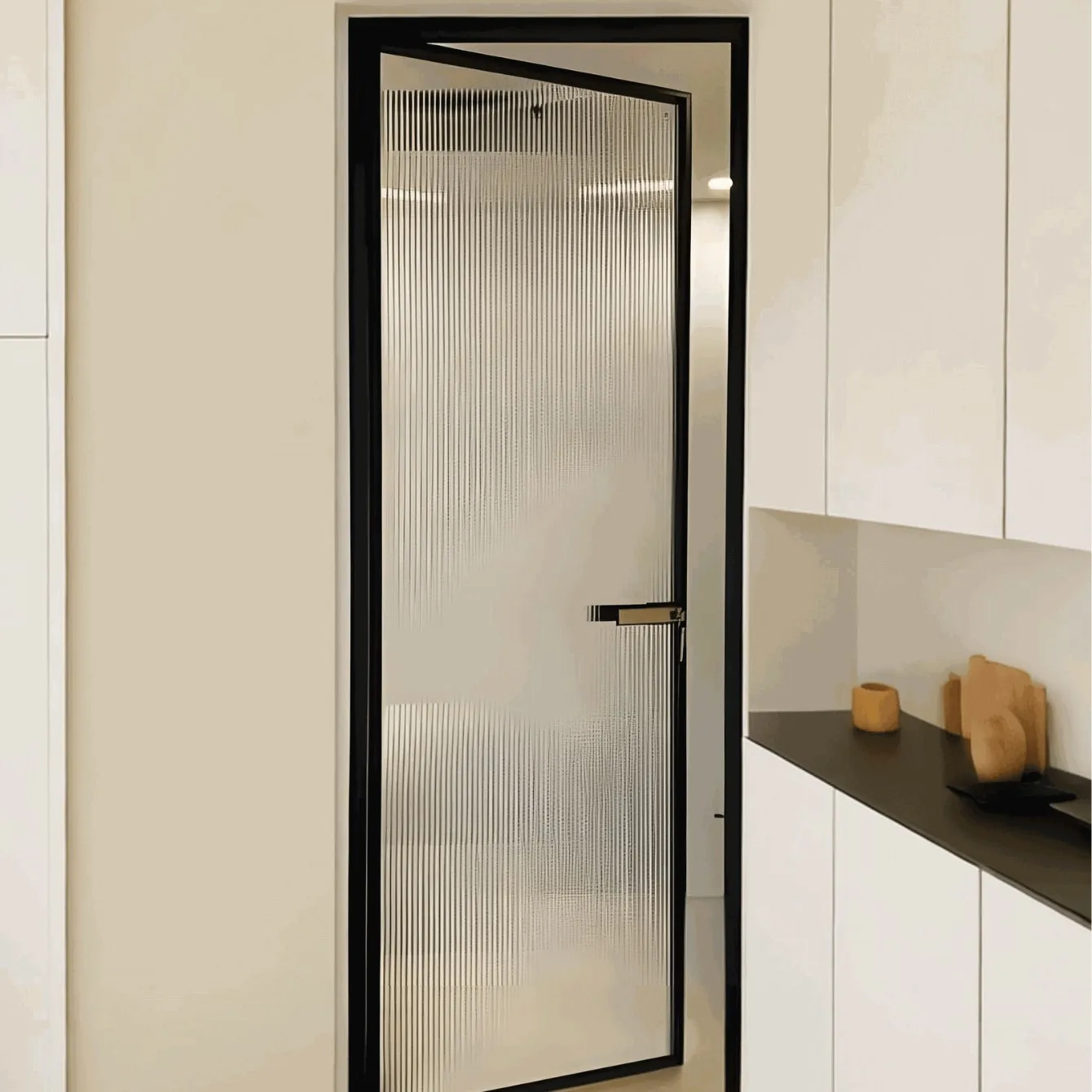 

Modern Minimalist Narrow Frame Interior Door Aluminum Bathroom Swing Door For Hotel And Apartment Projects