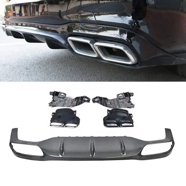 For 2016-2020 Mercedes Benz E-Class w213 E63 rear bumper carbon fiber rear AMG style diffuser