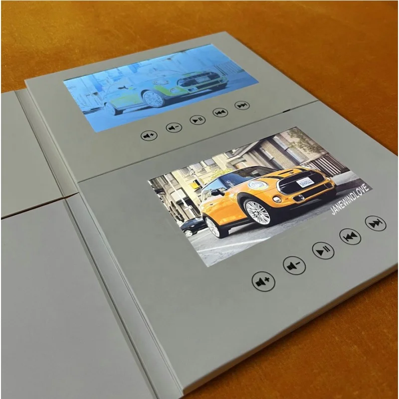 custom.Ready to ship video booklet homemade video brochure high quality 6 inch ips lcd greeting card digital video playe