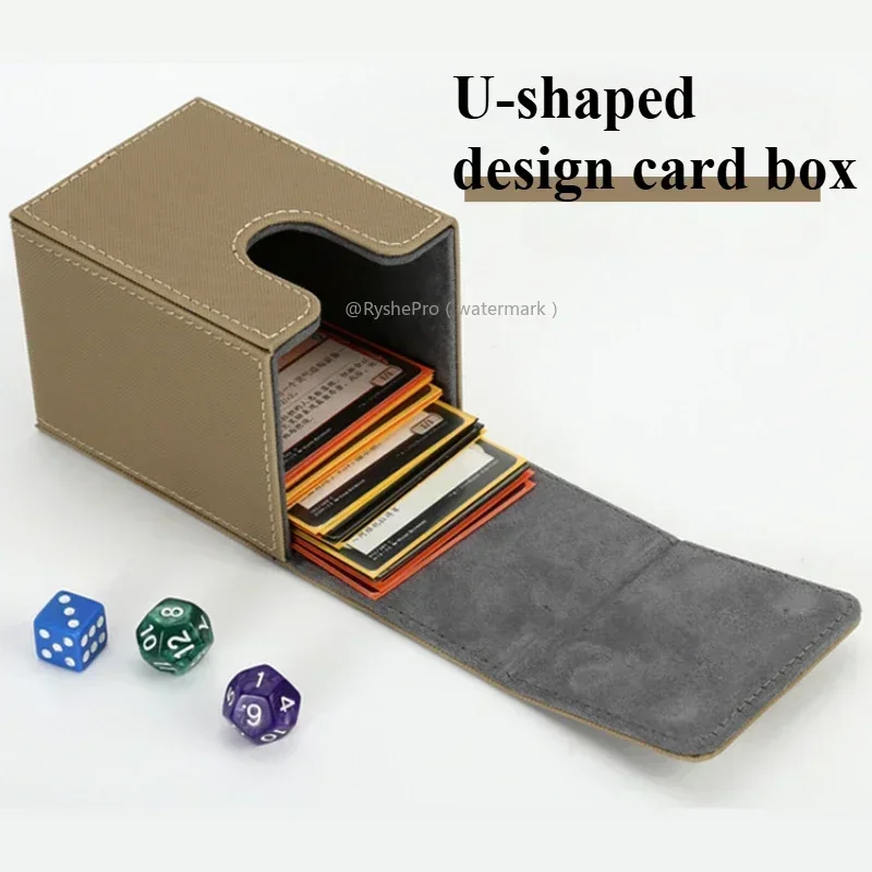 Коробка для колоды карт большого размера для 100+ карточек с рукавами и 2 разделителями Кожаный чехол для карточек премиум-класса с колодой для карточек Mtg