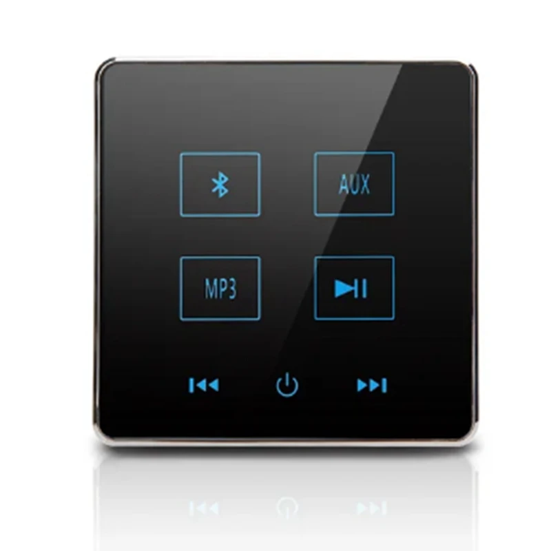 

Home Theater Bluetooth Wall Amplifier Touch Screen Music Panel Support USB TF Card (Black) 1Set