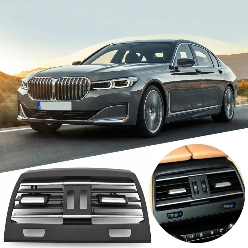 Car Rear Center Console Vent Panel Outlet Grille Cover Fresh AC Air Vent Grille Cover for BMW F01 F02 750I 750Li 2009-2015