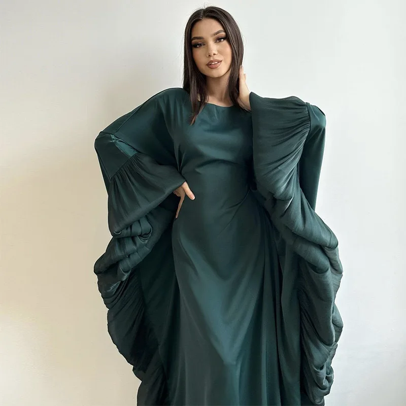 

Dubai Batwing Butterfly Abayas Modest Muslim Kaftan Maxi Dress for Elegant Women Kebaya Robe Jalabiya Caftan Musulmane Femme New