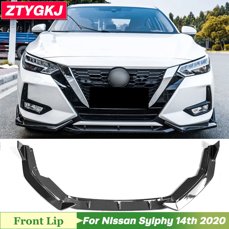 3 PCS PP Material Front Bumper Lip Splitters Trims For Nissan Sylphy 14th Tuning 2020